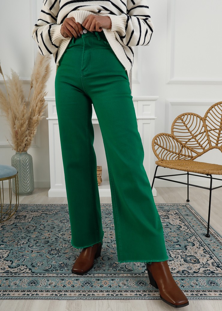 JEANS FLARE VERDE
