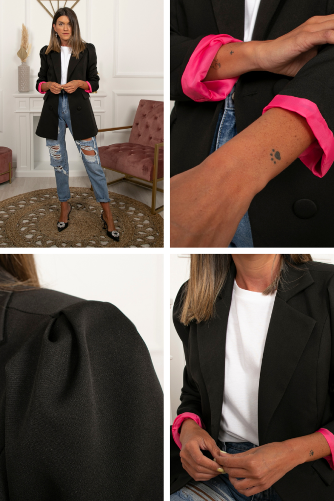 Blazer TDS negra, made in Spain, TDS Collection para The Desire Shop.
